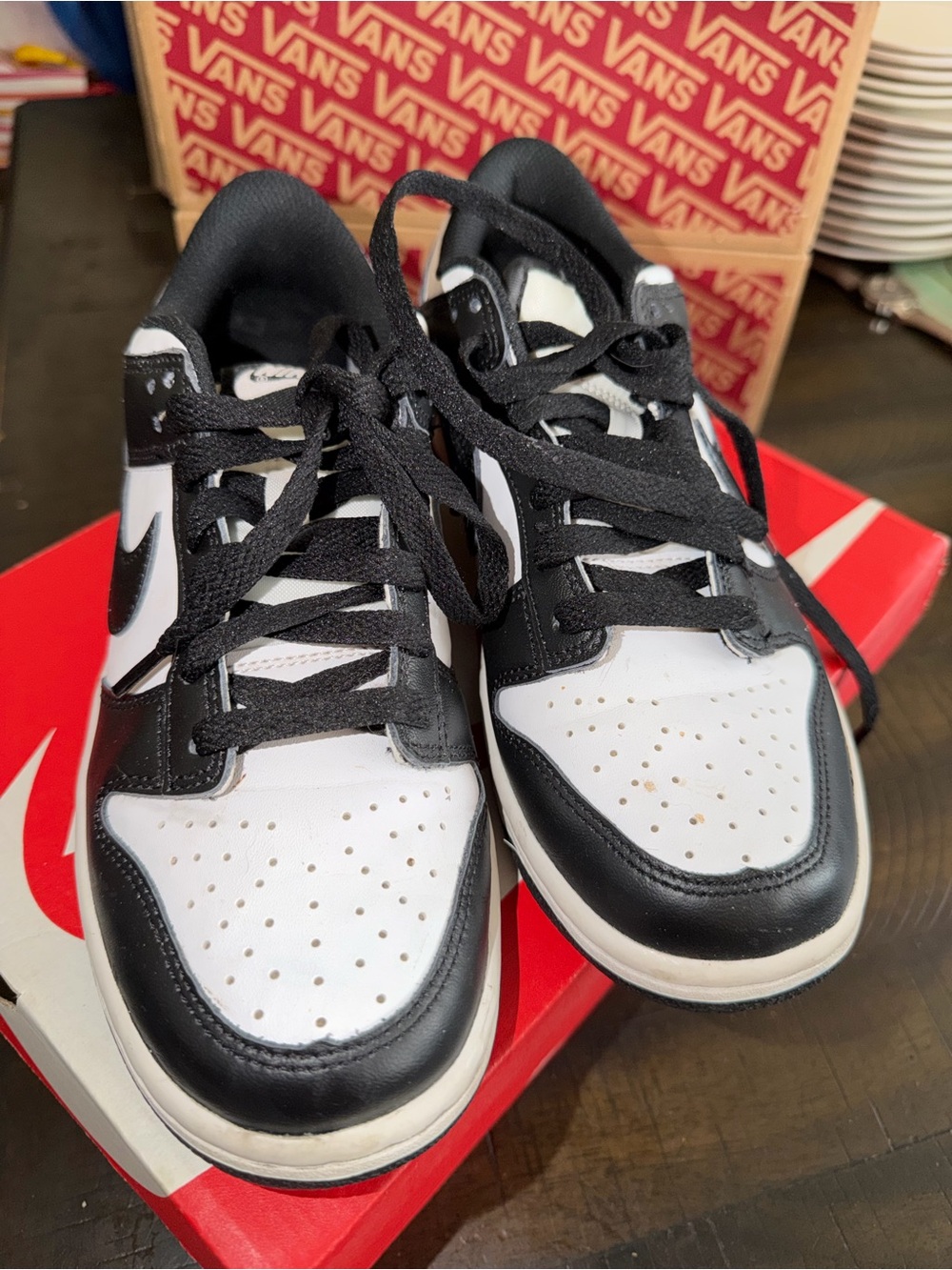 Nike Kids Black and White Low-Top Sneakers